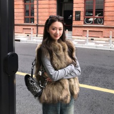 批发环保毛皮草马甲短款无袖坎肩背心外套<b class='q'>秋</b>冬年轻款仿狐狸皮草马甲女