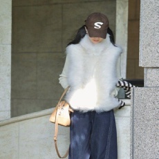 批发韩版高级感毛毛环保皮草马甲女<b class='q'>秋</b>冬新款时尚外搭高质量设计感上衣