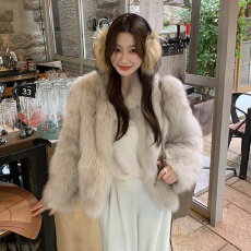 “悉尼日落”新款环保狐狸毛皮草女冬季显瘦年轻短款加厚毛毛外套