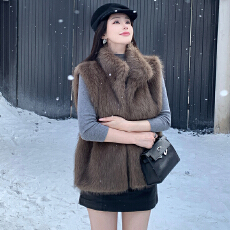 批发实拍环保仿狐狸毛<b class='q'>皮草</b>马甲韩版新款年轻款显瘦气质毛毛外套马夹女