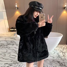 批发实拍 韩版冬季<b class='q'>新款</b>仿獭兔毛外套宽松显瘦百搭毛绒环保兔毛皮草女