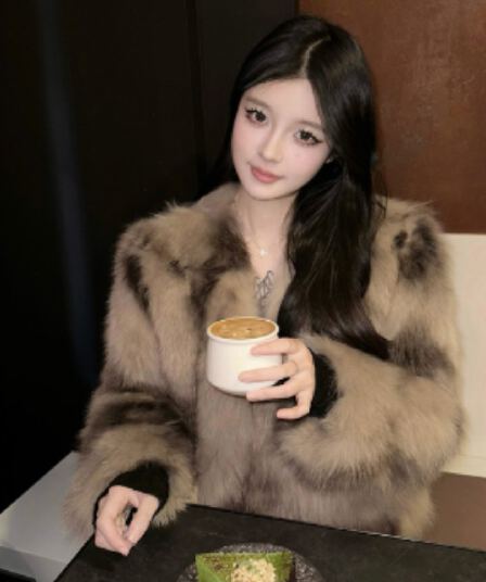 빅토리아 3.0 전체 가죽 배 털 가져 오기 모방 여우털 모피 여성 코트 헤일로 염색 환경 보호 모피 재킷