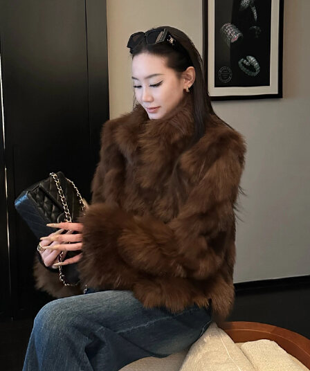 한 여성 구름 베스트 환경 보호 털 모피 여성 코트 영 섹션 다용도 새로운 가을 겨울 여우털 조끼