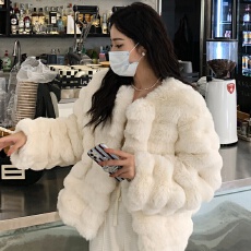 批发冬季圆领仿兔毛皮草短外套韩版气质环保濑兔毛<b class='q'>女装</b>加厚毛毛上衣