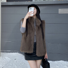 批发实拍 环保<b class='q'>皮草</b>毛毛马甲冬季新款女外穿背心无袖叠穿百搭时尚外套