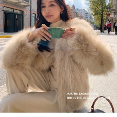 批发仿狐狸毛年轻款皮草外套女<b class='q'>冬</b>季短款网红环保毛毛加厚显瘦新款大衣