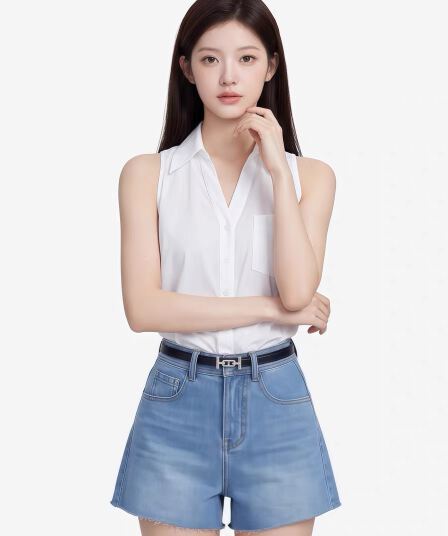 한 부서 미니멀리즘 품격 셔츠 2026 여름 새로운 고급 센스 슬림해 보이는 민소매 V넥 셔츠 우아함 바람 맨위