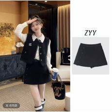 批发尘光漫絮2025/S新品双腰头拼皮正装围裹短裙裤女X25QDQ03828