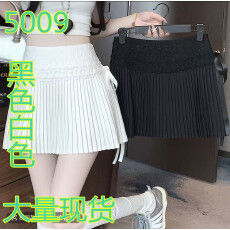 批发设计感纯欲初恋少女蛋糕裙<b class='q'>甜美</b>蕾丝拼接系带百褶裙防走光短裙