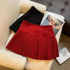 批发实拍 西装百褶裙女2025<b class='q'>夏季</b>新款高腰显瘦遮胯半身裙小个子A字短裙