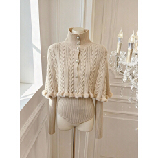 批发实价已保护 法式小香风斗篷毛衣女秋冬新款设计感温柔气质上衣女