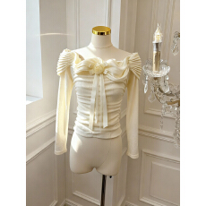 批发实价已保护 小香风花朵长袖t恤女秋冬纯欲法式<b class='q'>一字肩</b>上衣蕾丝衫