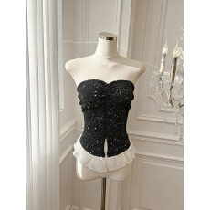 批发实价已保护 立体花朵挂脖吊带背心短款纯欲辣妹甜美抹胸花苞上衣