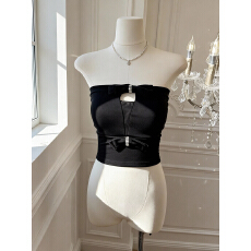 批发实价已保护 精致抹胸纯欲风修身上衣<b class='q'>秋</b>冬内搭自带胸垫