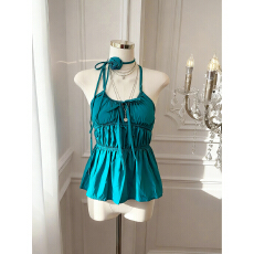 批发实价已保护 纯欲辣妹海边度假风挂脖吊带背心女夏小众上衣