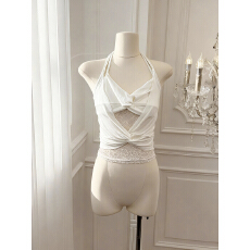 批发实价已保护 新款甜辣妹修身吊带女挂脖蕾丝纯欲透视性感气质背心