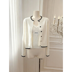 批发实价已保护 纯欲辣妹套装女早春<b class='q'>镂空</b>针织开衫上衣吊带背心两件套