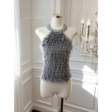 批发实价已保护 性感重工水钻蕾丝拼接背心吊带女V领修身显瘦无袖上衣