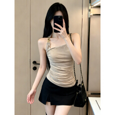 批发实价已保护 云雾柔情温柔气质小性感<b class='q'>设计</b>挂脖露肩上衣女