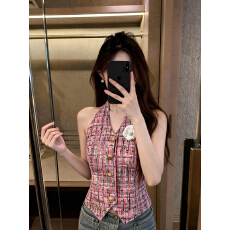 批发实价已保护 一字肩挂脖吊带背心女纯欲甜辣妹性感抹胸上衣小香风