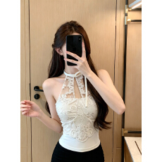 批发实价已保护 纯欲辣妹蕾丝挂脖<b class='q'>吊带</b><b class='q'>背心</b>女内搭美背<b class='q'>文胸</b>一体带胸垫