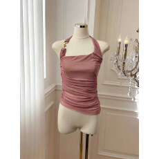 批发实价已保护 云雾柔情温柔气质小性感<b class='q'>设计</b>挂脖露肩上衣女