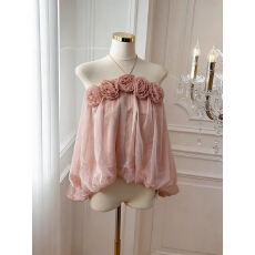 批发实价已保护 甜美一字肩挂脖小衫女法式甜欲减龄少女感绝美上衣