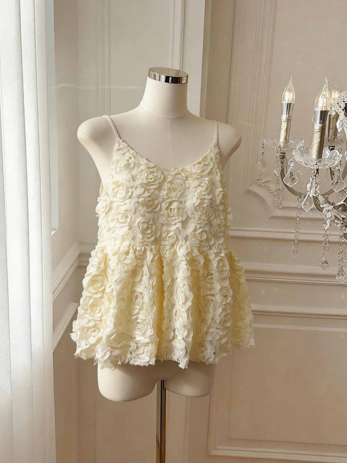 정가 있음 보호 프랑스식 품격 캐미솔 작은 대중 디자인 센스 3 차원 꽃 민소매 달콤함 맨위