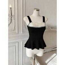 批发实价已保护 小香风蕾丝吊带背心<b class='q'>女</b>纯欲收腰抹胸上衣带胸垫<b class='q'>打底衫</b>