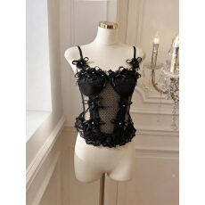 实价已保护 夏季别致立体花朵吊带背心女设计感短款甜辣无袖上衣