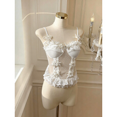 实价已保护 夏季别致立体花朵吊带背心女设计感短款甜辣无袖上衣