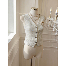 实价已保护 法式小香风气质马甲女夏季V领无袖背心设计感短款上衣