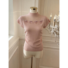 批发实价已保护 甜美风烫钻套头上衣显瘦气质小衫百搭法式打底衫背心