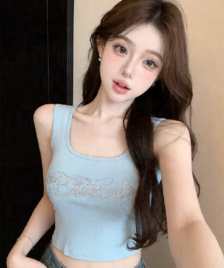 정가 있음 보호 아메리칸 알파벳 핫픽스 민소매 몸매 가꾸기 슬림해 보이는 단어 조끼 여성 다용도 슬립 맨위