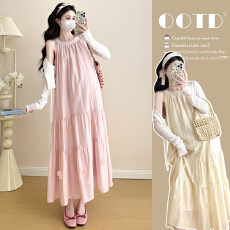 批发实拍2026夏季新款韩版时尚宽松<b class='q'>中长款</b><b class='q'>孕妇</b><b class='q'>连衣裙</b>+时尚外塔