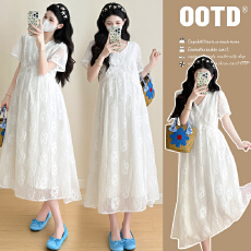 批发实拍现2026<b class='q'>夏</b>季新款韩版时尚宽松大码孕妇连衣裙