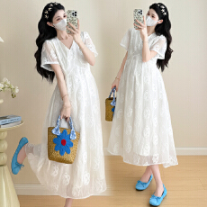 批发实拍2026<b class='q'>夏</b>季新款韩版时尚宽松大码孕妇连衣裙