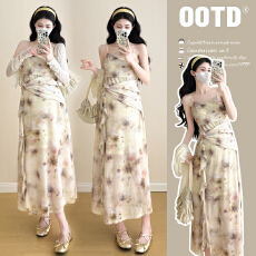 批发实拍2026春夏新款韩版时尚高弹力显瘦<b class='q'>中长款</b><b class='q'>孕妇</b><b class='q'>连衣裙</b>+小外塔