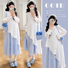 批发实拍现2026春季新款韩版时尚孕妇装<b class='q'>连衣裙</b><b class='q'>两件套</b>