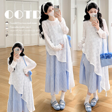 批发实拍现2026春季新款韩版时尚孕妇装<b class='q'>连衣裙</b><b class='q'>两件套</b>