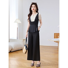 批发气质时尚套装2026夏季新款<b class='q'>贵</b><b class='q'>夫人</b>洋气高端减龄显瘦职业雪纺两件套