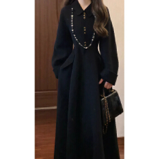 批发有货直接拿气质<b class='q'>翻领</b>收腰呢子大衣秋冬季高级设计感毛呢外套