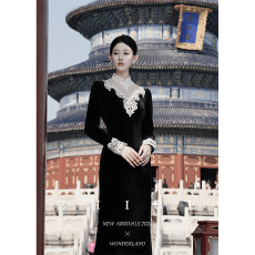 批发有货直接拿优雅千金<b class='q'>蕾丝</b>拼接<b class='q'>韩国</b>绒鱼尾连衣裙