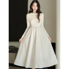 批发有货直接拿重工千金披肩<b class='q'>小礼服</b>针织拼接纱<b class='q'>裙</b>白色连衣<b class='q'>裙</b>