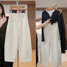 批发高端窄版香蕉镰刀裤女2026新款春秋季<b class='q'>休闲</b>裤宽松慵懒风显瘦九分裤