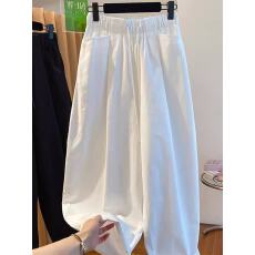 批发今年流行的白色<b class='q'>休闲</b>裤洗水纯棉宽松灯笼裤九分高腰梧桐裤