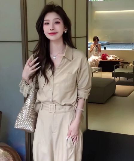 2026 년 봄 여름 새로운 작은 대중 캐주얼 레이스 조각 자외선 차단 셔츠 스트레이트 슬림해 보이는 와이드 레그 팬츠 두 조각 여성 세트