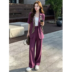 批发2026新款薄款西装<b class='q'>套装</b>配丝巾三件套<b class='q'>女</b>爆款韩系显瘦<b class='q'>职业</b>通勤
