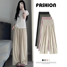 孕妇超薄天丝阔腿裤夏季冰凉透气薄款托腹裤宽松百搭潮妈裤子