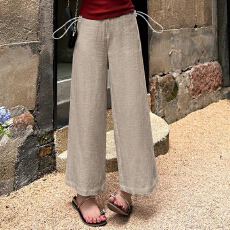 批发<b class='q'>孕妇</b><b class='q'>亚麻</b>夏季薄款透气无托腹阔腿裤直筒休闲裤外穿九分